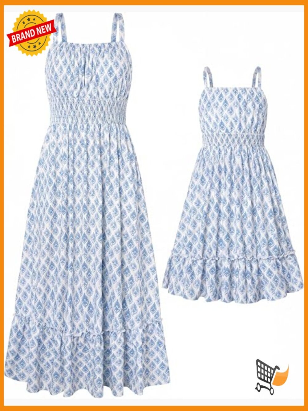 Spaghetti Strap Floral Smocked Maxi Dress with Pockets